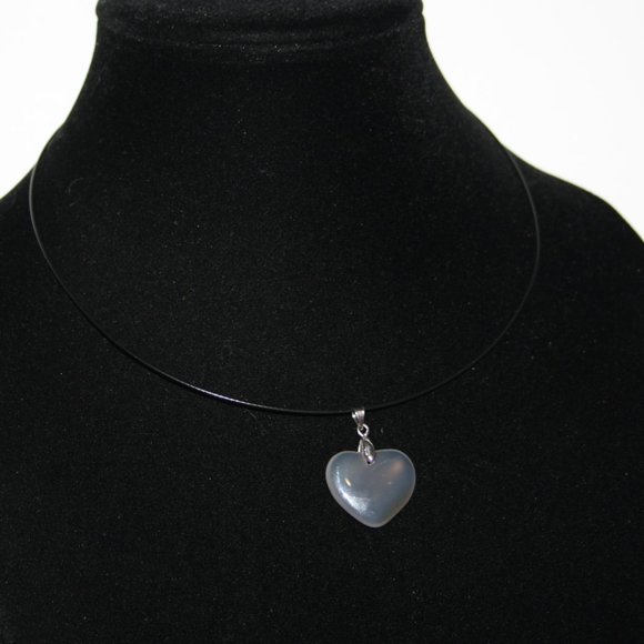 Beautiful black wire and natural stone necklace